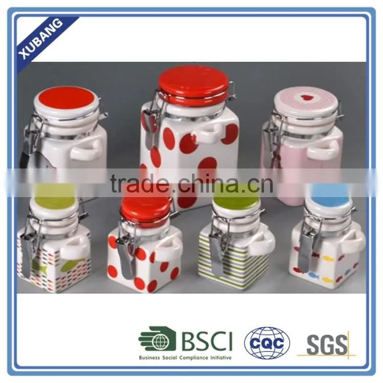 Glass bottle and jar with seal clamp