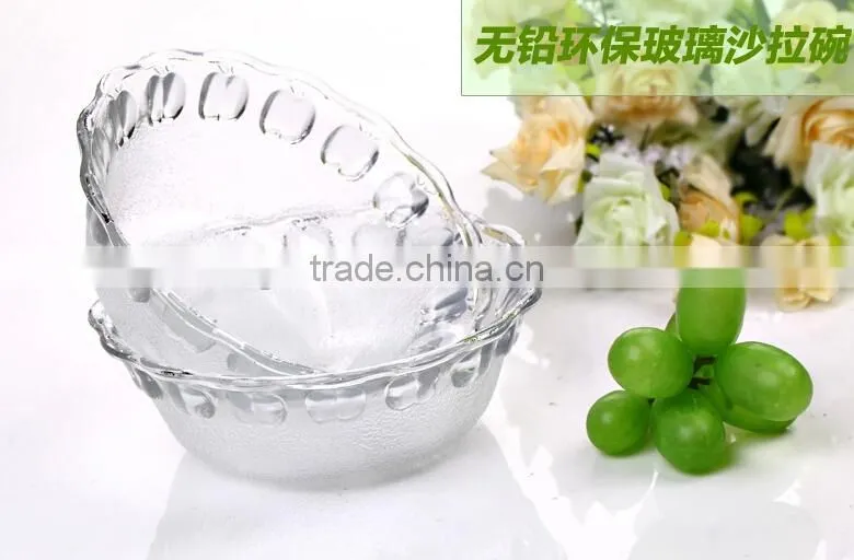 hot sale high-end low price glass salad bowl