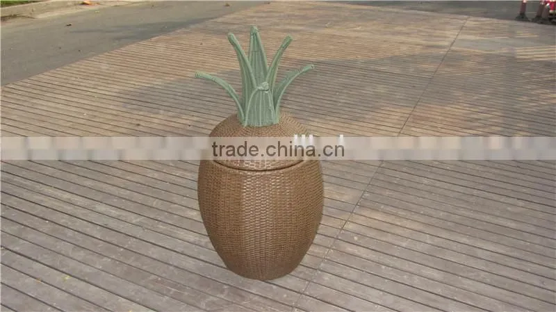 Pineapple Aluminum Hamper Outdoor Furniture Rattan Storage Boxs