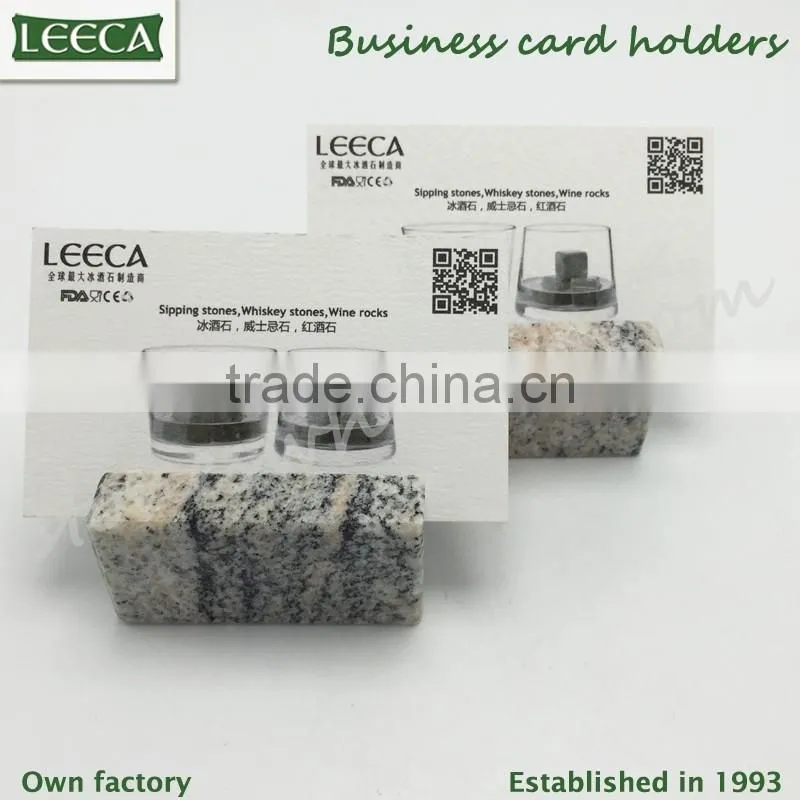 Business name holder natural granite stone office stationery set business gifts