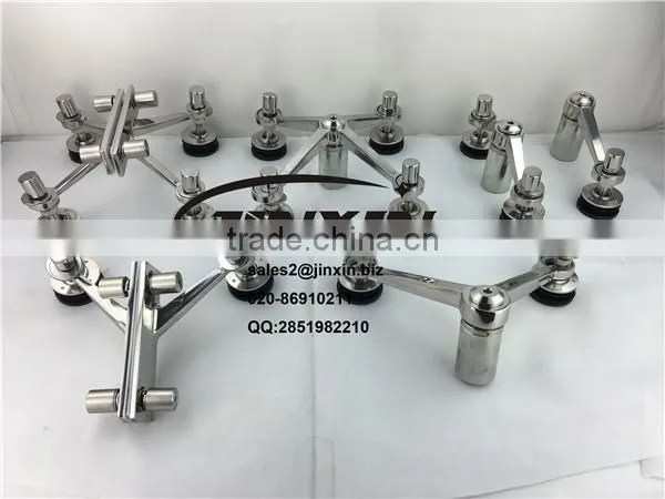 JINXIN four arm 304/316 stainless steel rib glass spider for curtain wall system