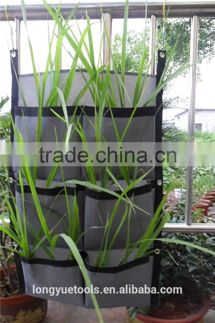 High quality oxford hanging wall grow bag with six pockets