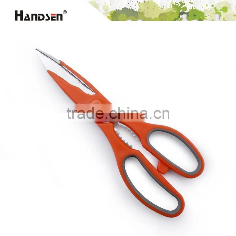 8-1/2" TPR soft grip handle durable blade kitchen use scissors