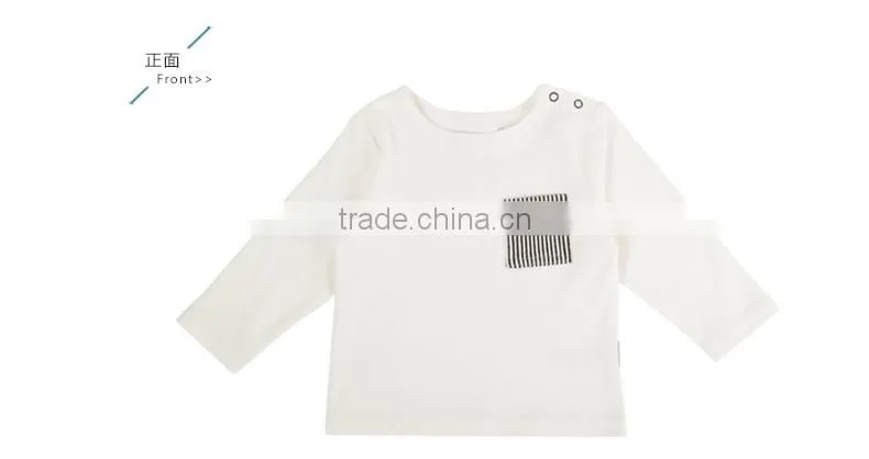 wholesale soft cotton 0-2years infant Toddler shirts long sleeve white t-shirt