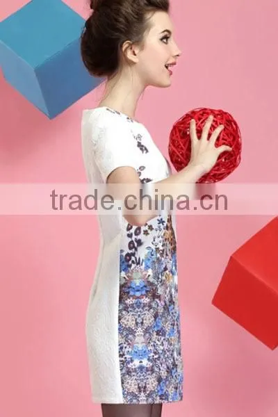 HD-D121 elegant women embossed fashion OL dress/casual ladies dress