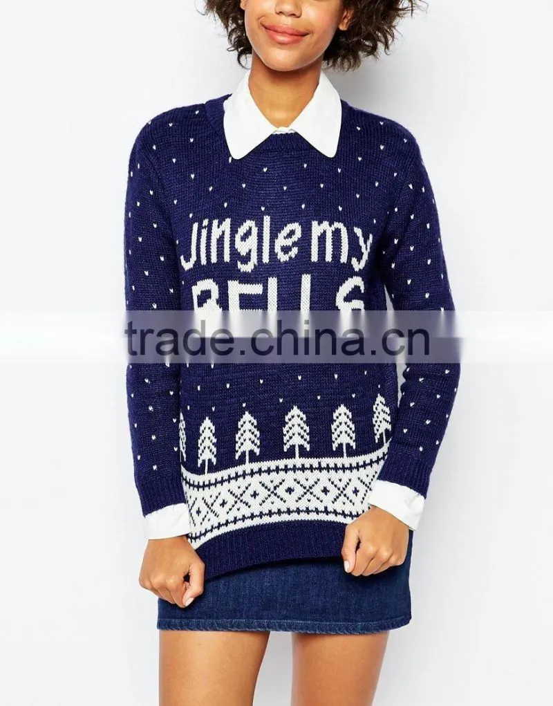 new design women christmas sweater with short sleeve