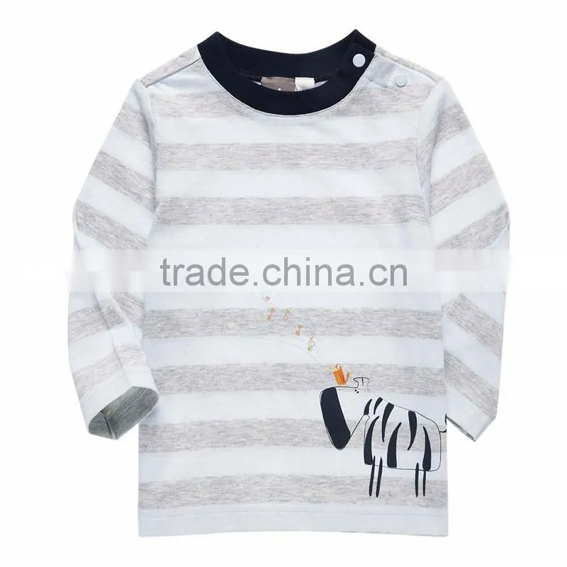 Open shoulder organic cotton baby boy t shirt