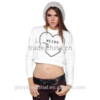 fashion sexy lady round collar printed hoody