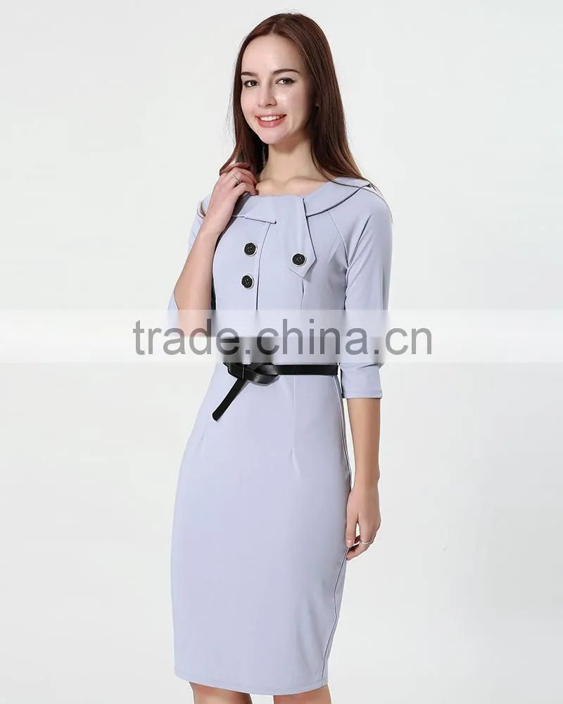 Yihao Trade Assurance New Women Casual Dress Elegant Party Vintage Polka Solid Work Clothing ladies office wear dresses dress