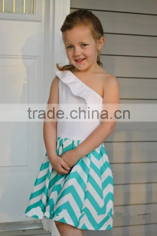 Baby Girls Pillowcase Chevron Stripe Tied Neck Dresses Girls Summer Dresses