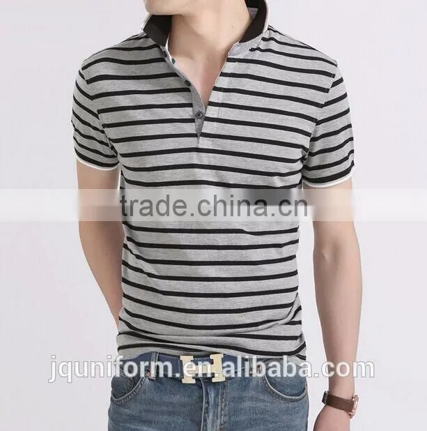 custom hot selling lowest price plain casual black and white stripe mem's t-shirt wholesale for sale