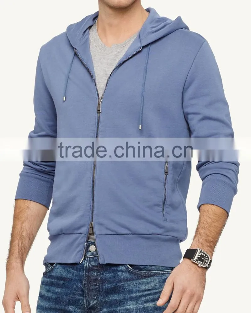 TEENAGER BOYS FLEECE FULL-ZIP HOODIE WITH SIDE POCKETS LONG SLEEVES