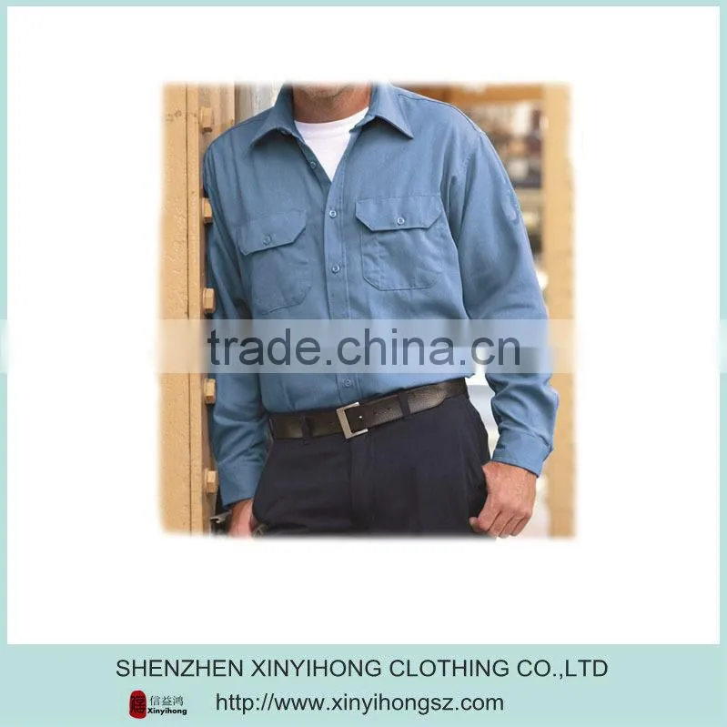 Mens heavy twill cotton material quality custom work shirt