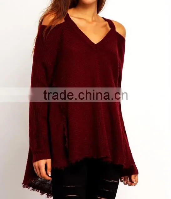 V neck Girls Fashion Clothing Fancy Womens Sweaters