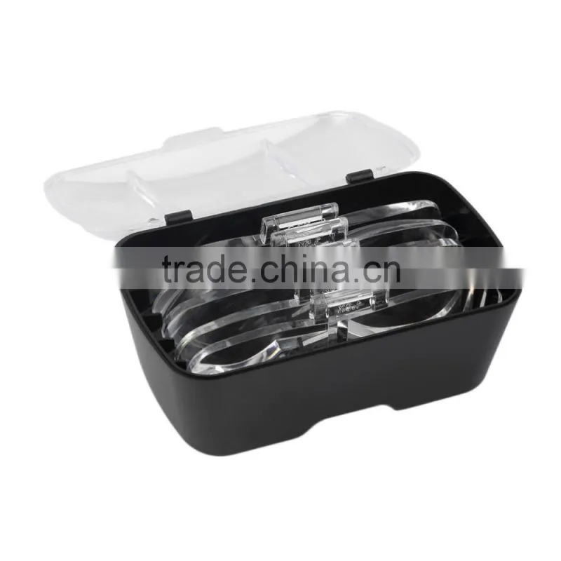 2017 Hot Selling 2 LED Headband Glasses Illuminated Magnifier Loupe Single/Bi-plate Magnifications 5 Lens