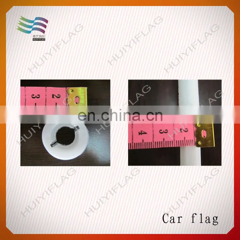 Flexible plastic car window flag poles