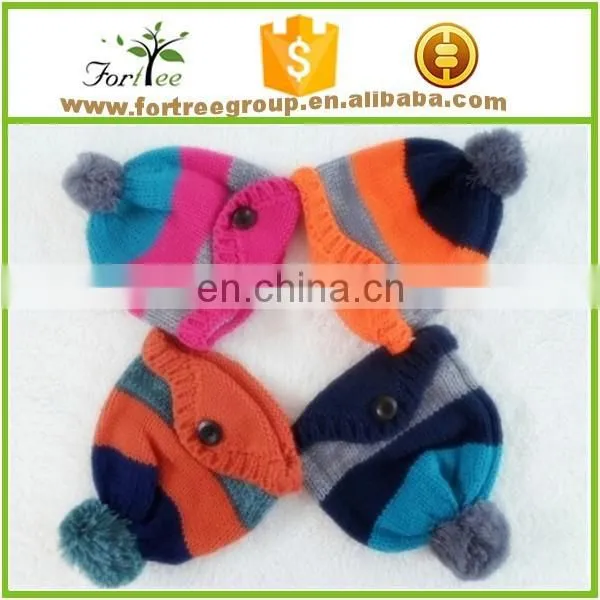 kids funny cable knitted hat scarf sets