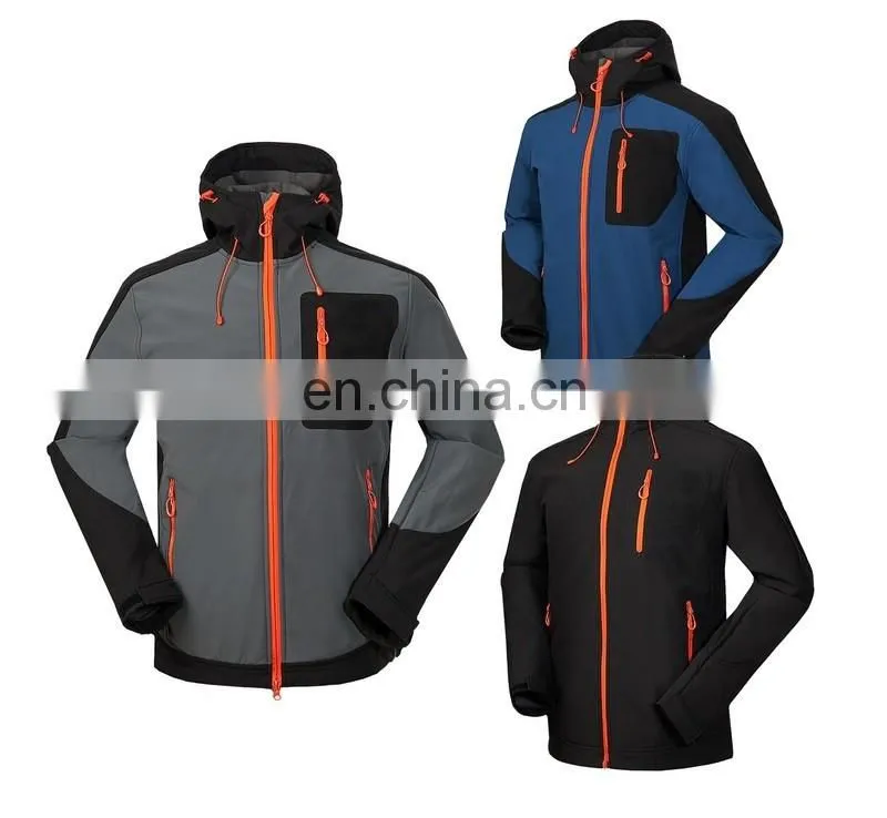 Breathable Hiking Jacket Men's Water Resistant Hooded Softshell Jacket