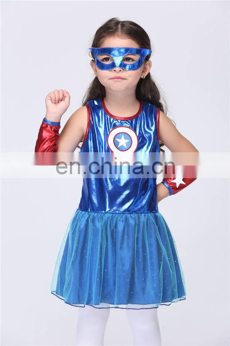 wholesale girl fancy party Captain America costume FGCC-0149