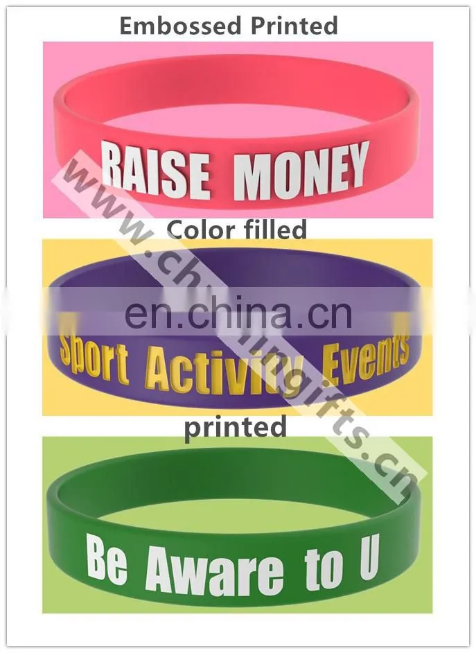 Silicone Bracelets with QR code on Metal Clips/Buckles