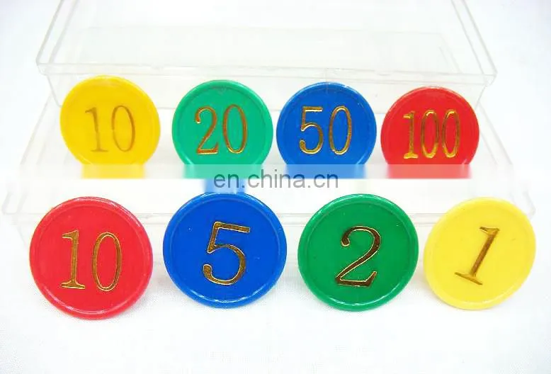 Plastic Chips Game Coin Double Faced Digital Bronzier Bargaining Challenge Coins Plastic Token Coin