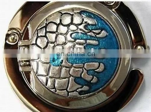Heart Bling Crystal Compact Mirror Foldable Purse Hanger Caddy