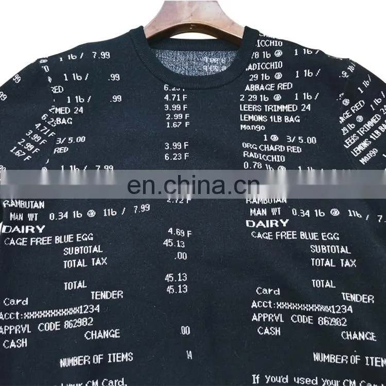 DiZNEW Wholesale Cotton Jacquard Knitted Pullover Sweater Men