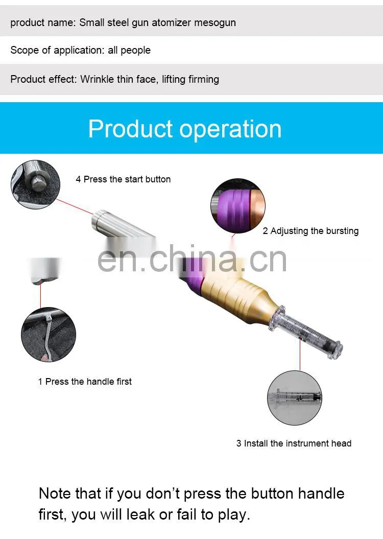 High press Lip injection Hyaluronic acid pen Mesogun