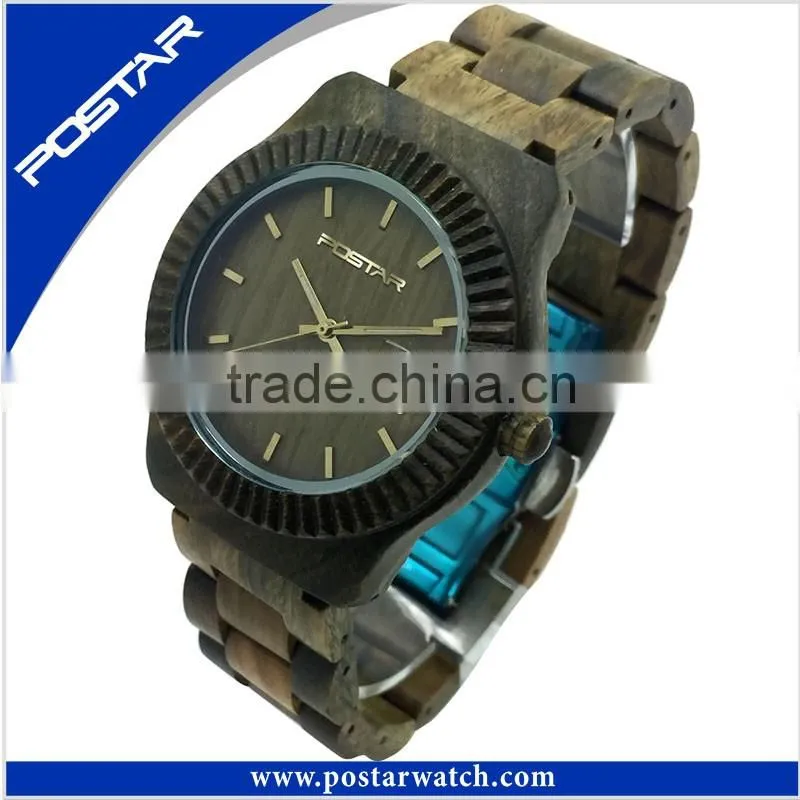2016 Newest Fashion Wooden Quartz Wrist Watches with Calendar