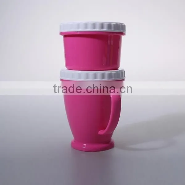 plastic 200ml snack box and 300ml plasic mug with lid