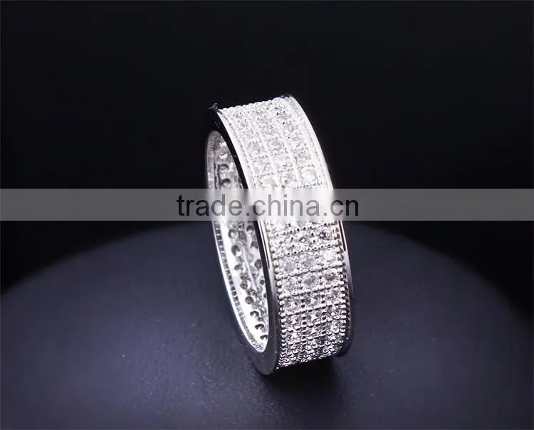 Fine Wedding Band Lead Free Luxury Brass Jewellery Classic Cubic Zircon Ring