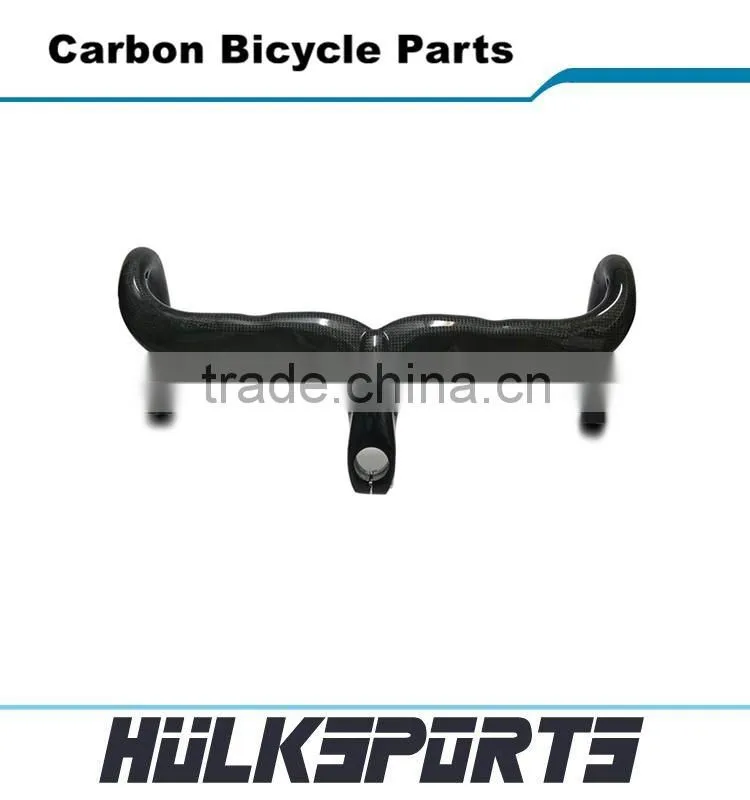 Hot sale riser bar with stem Inter cable 400/420/440mm road bike carbon handlebar matte carbon bicycle parts