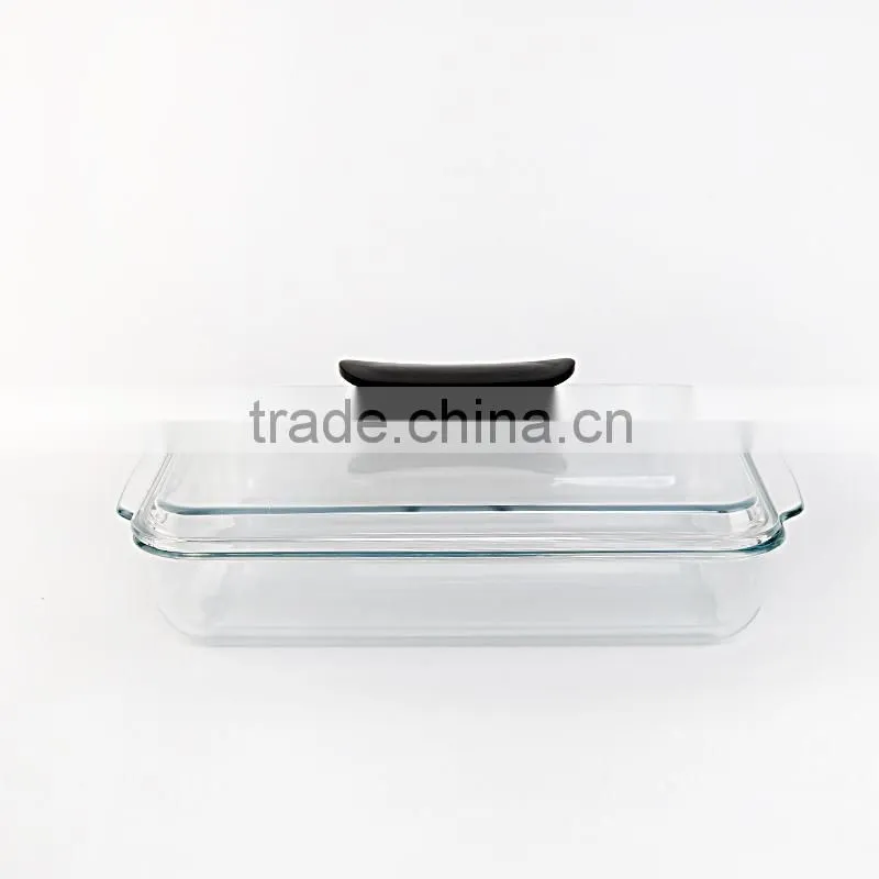 New design wholesale manufacture round crystal pyrex glass pizza plate
