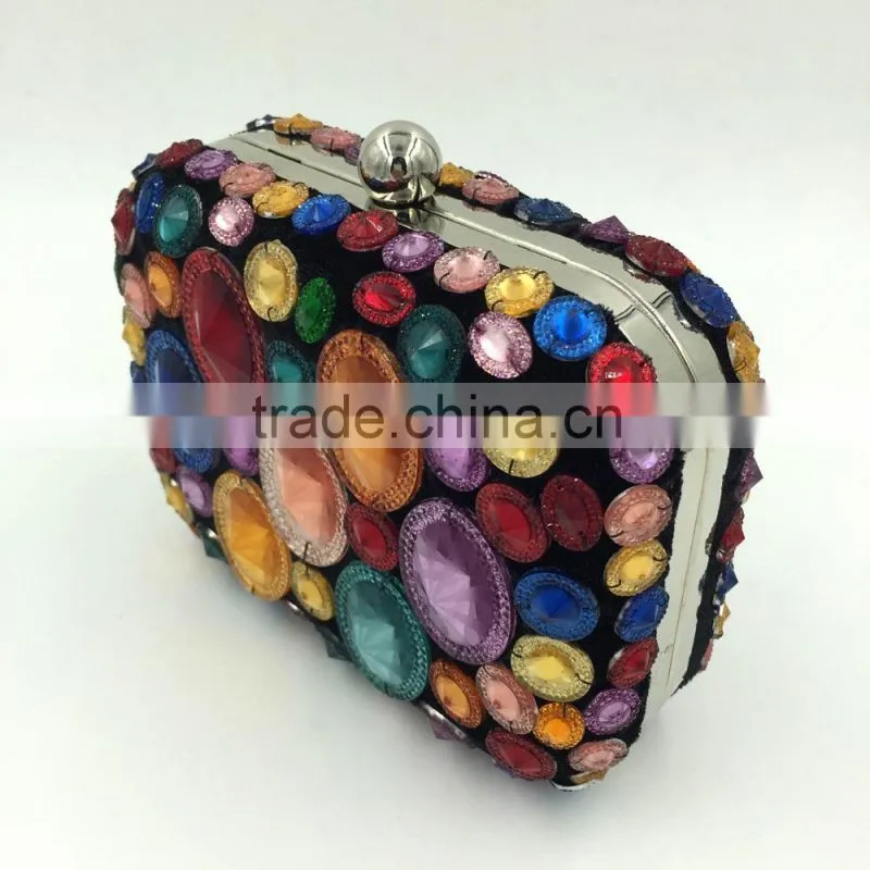 hot sale colorfull rhinestone clutch bag have stock