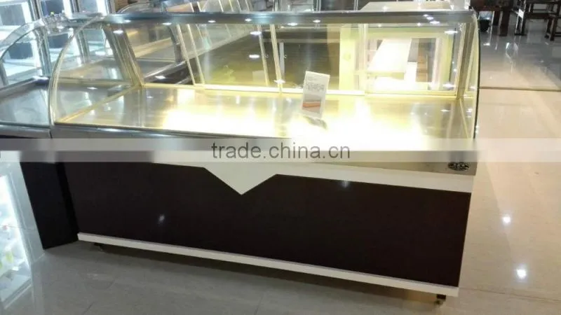 APEX glass food display showcase for warmer cooler and normal models