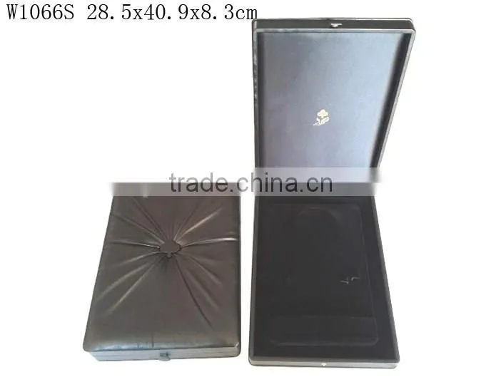 W1066S Black Leather Wooden Jewelry Set box Big