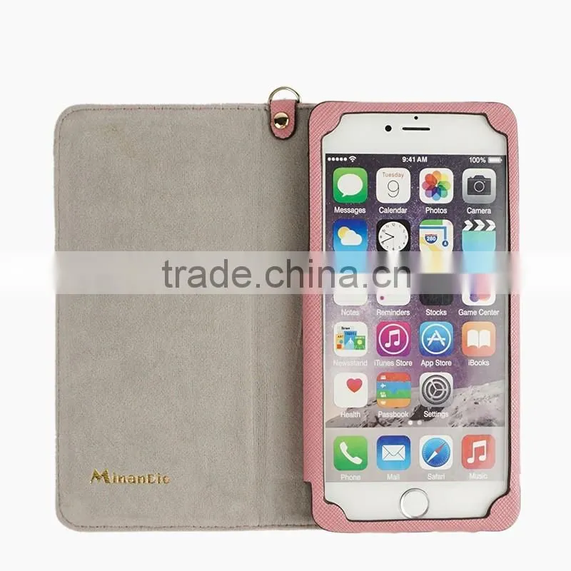 Minandio Leather mobile phone case design cell phone cases for Iphone 6 manufacturer