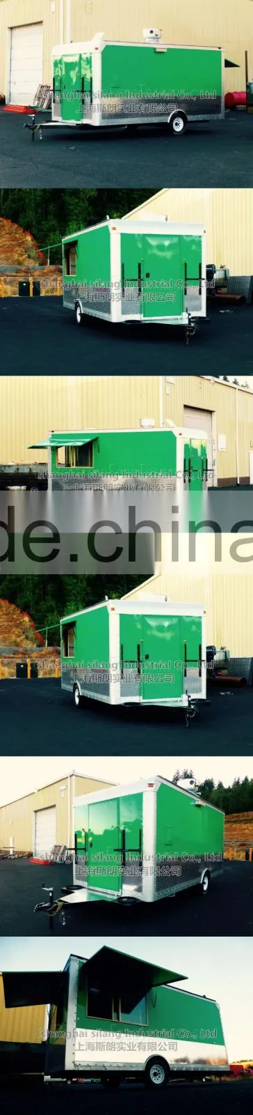 Green uniaxial food truck NEW 4.8 M ENCLOSED CONCESSION FOOD VENDING BBQ TRAILER MOBILE KITCHEN