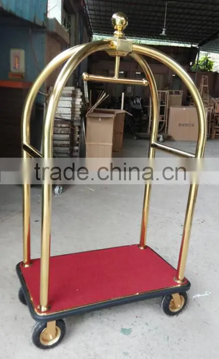 Titanium Gold Plated Hotel Luggage Cart Wheels
