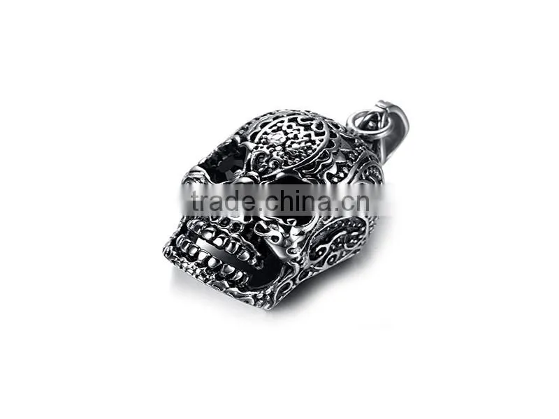 Stainless steel skull jewelry for men punk pendant necklace skull head necklace
