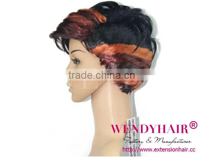 Chinese Manufacturer layered wigs with bangs synthetic u part wig