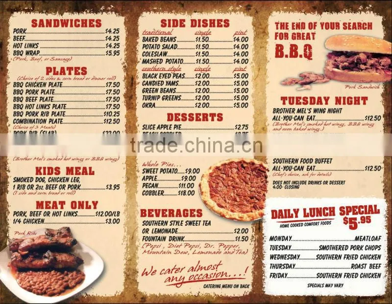 New Restaurant Menu Printing