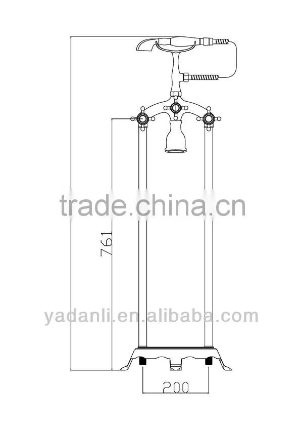Hot sale traditional style double hanlde floor standing tub faucet Y009A1