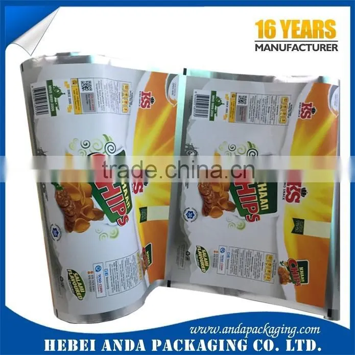 Eco-friendly Plastic Laminated Potato Chips Packaging Material/Snack Food Sachet Packaging Potato Chips Packaging Bag