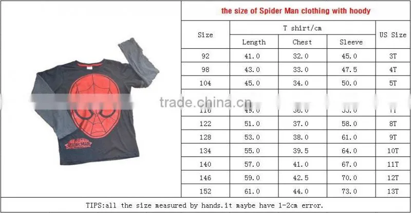 new spring and autumn boys Spider Man T-shirt
