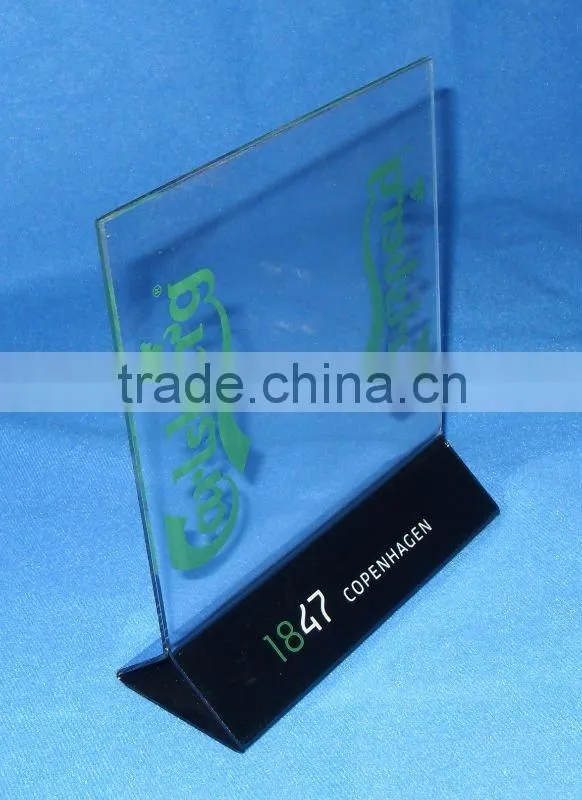 Acrylic T frame A4 menu holder, acrylic counter display