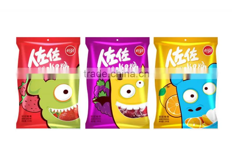 lovely cartoong 100g soft fruit novelty candy
