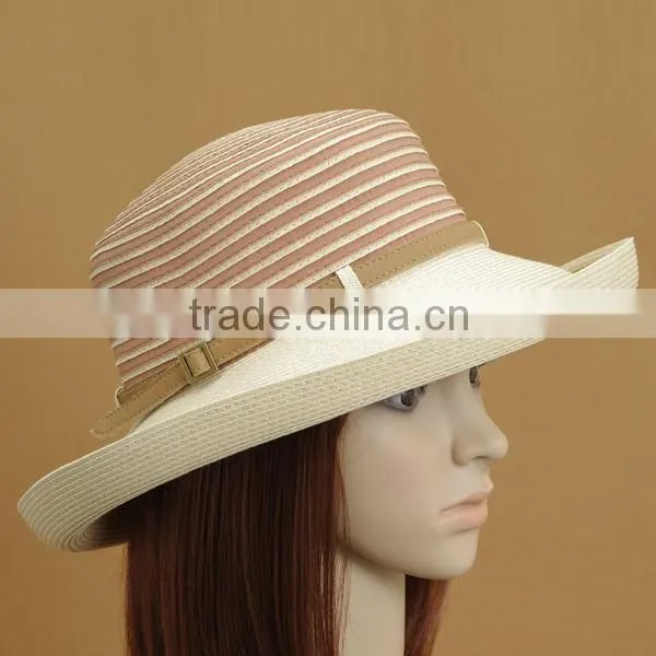 2014 The newest stripe paper braid hat/wholesale mexico straw hats