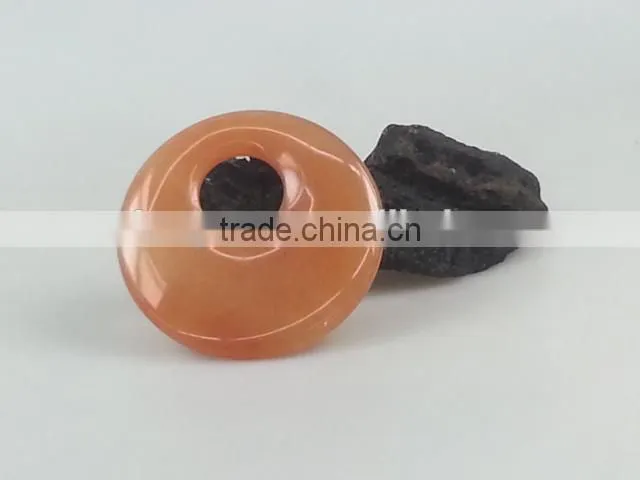 Natural red aventurine donuts pendants, gemstone pendants