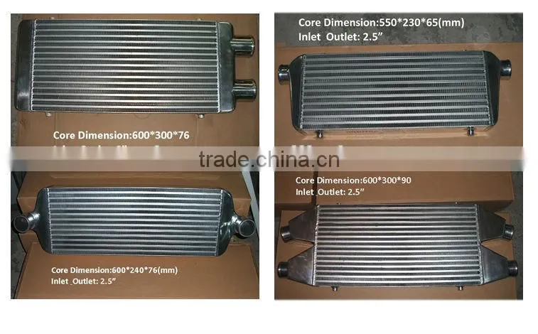 550*255*50 core hign performance aluminum front mount universal Intercooler